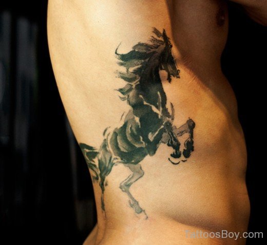 Horse Tattoo On Rib-TB12230