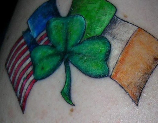 Irish Flag Shamrock Tattoo-TB12137