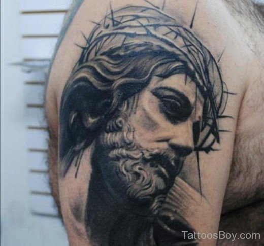 Jesus Tattoo On Shoulder-TB12066