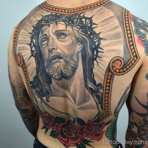 Jesus tattoo On Bavk-TB1105
