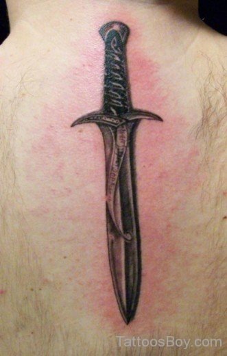 Knife Tattoo on Back-TB12067