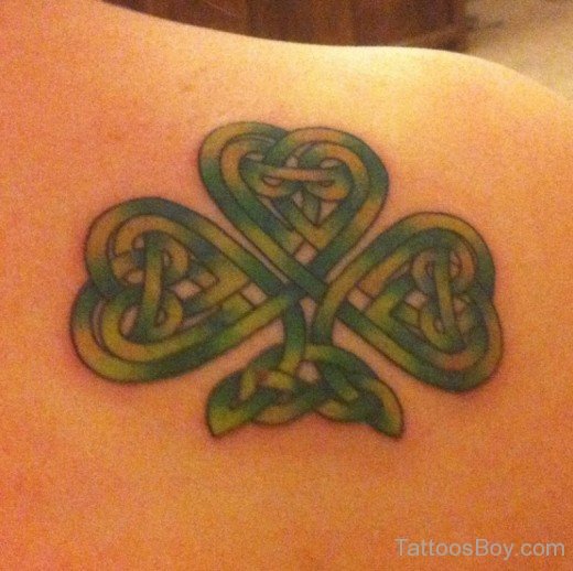 Knot Clover Tattoo On Back-TB12139