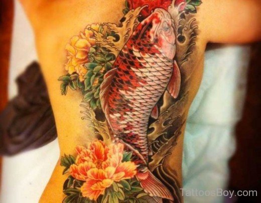Koi Fish Tattoo On Back-TB1273