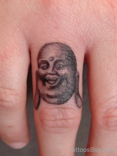 Laughing Buddha Tattoo On Finger-TB1100
