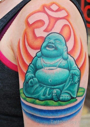 Laughing Buddha Tattoo On Shoulder-TB1102