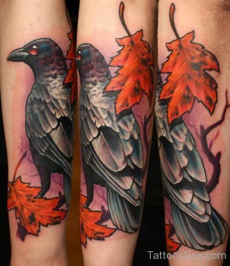 Leaf And Crow Tattoo-TB1111