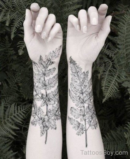 Leaf Tattoo On Wrist-TB12143