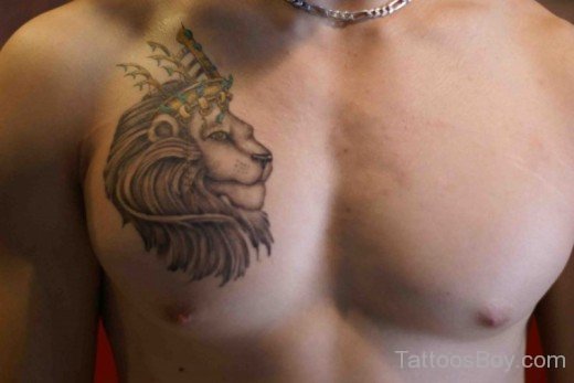 Lion Tattoo Design On Chest-TB1071