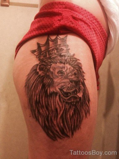 Lion Tattoo Design On Thigh-TB12068