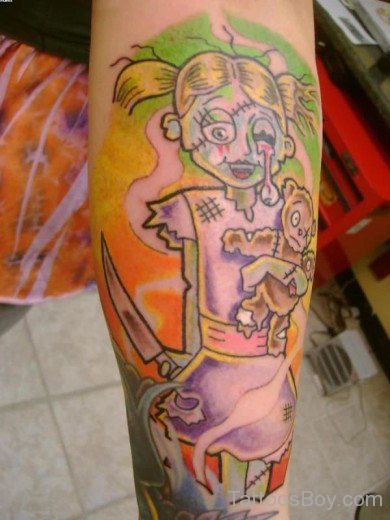 Little Zombie Girl Tattoo-TB1036