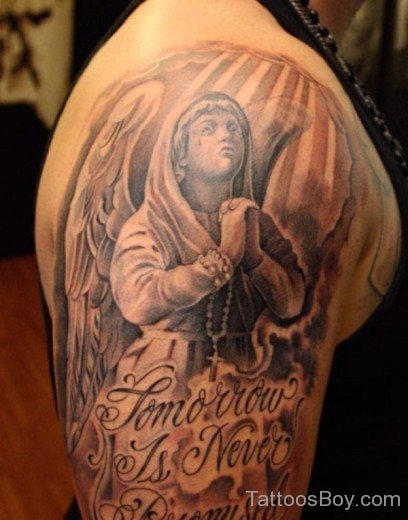 Male  Guardian Angel Tattoo-TB12140