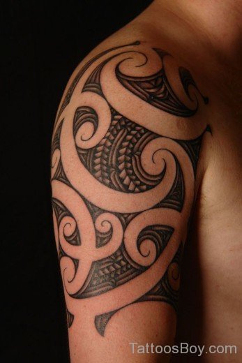 Maori  Tribal Tattoo On Half Sleeve-TB12248