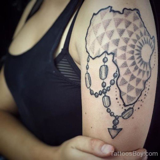 Map Tattoo On Shoulder-TB1077