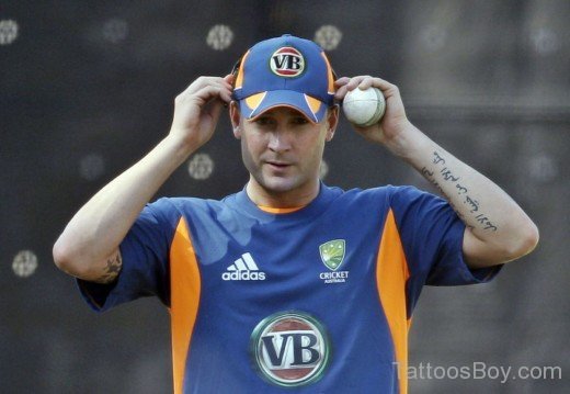 Michael Clarke's Arabic Tattoo-TB12069