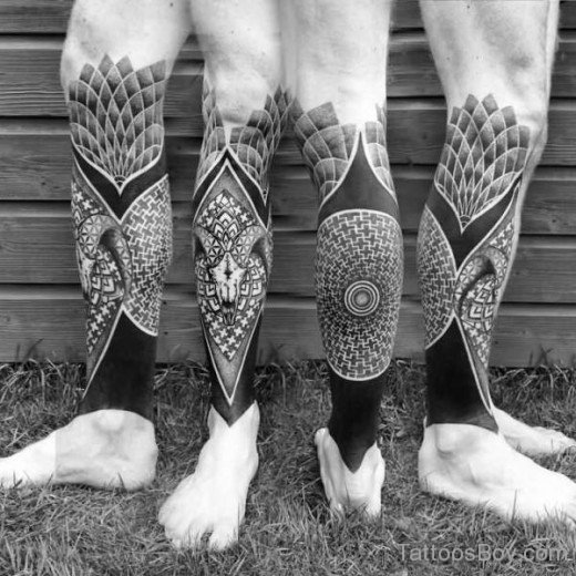 Mind Boggling African Tattoo On Leg-TB1079