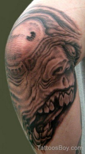 Monster Tattoo On Elbow-TB138