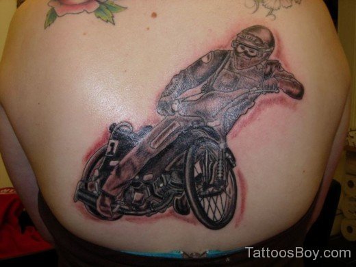 Motorbike Tattoo On Back-TB1227