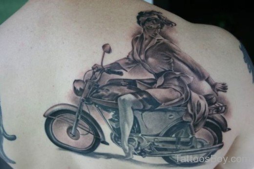 Motorcycle Tattoo On Back-TB1233