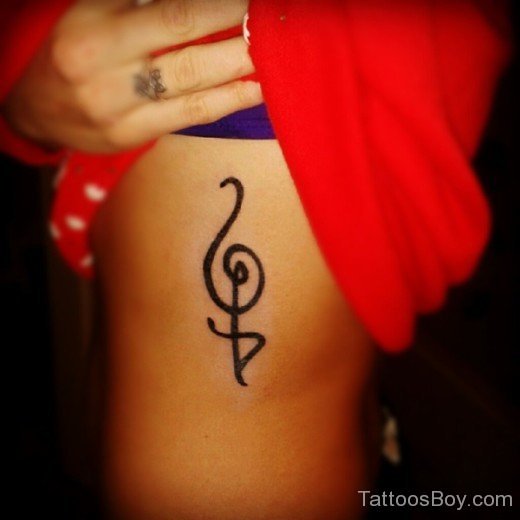 Music Symbol Tattoo On Rib-TB1080