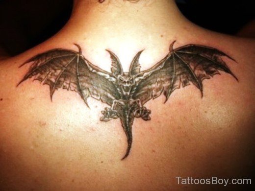 Nice  Bat Tattoo On Back-TB1279