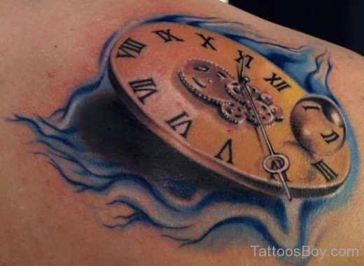 Nice Clock Tattoo Design-TB12096