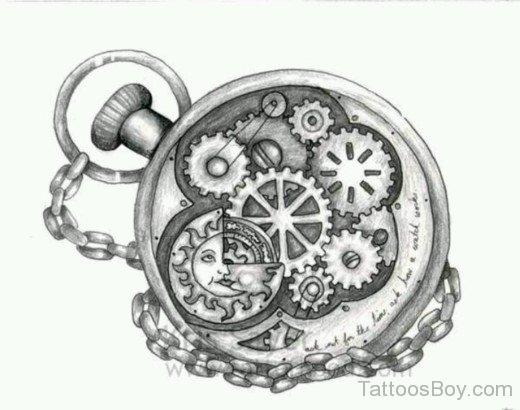 Nice Clock Tattoo Design