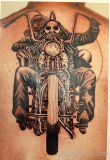 Outlaw Biker Tattoo On Back-TB1238