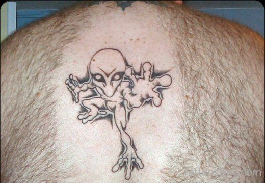 Outline  Alien Tattoo On Back-TB149