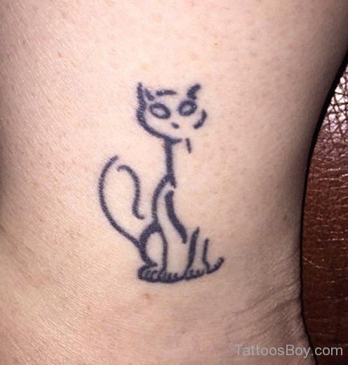 Outline Cat Tattoo Design