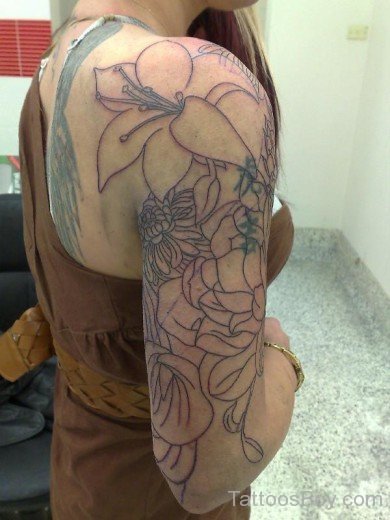 Outline Flower Tattoo Design-TB1088