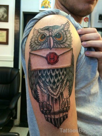 Owl And Armor Tattoo-TB1117