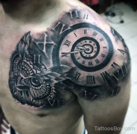  Clock Tattoo  On Chest