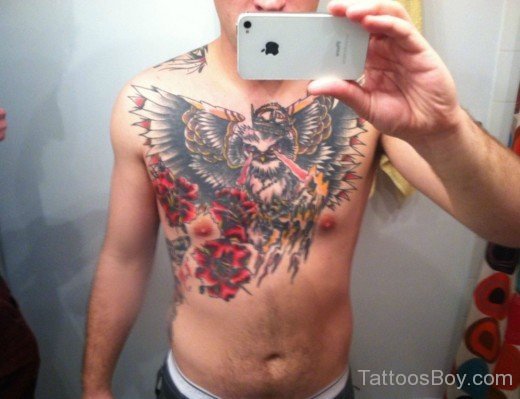 Owl Tattoo On Chest-TB12106