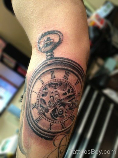 Pocket Watch Tattoo Design-TB12113