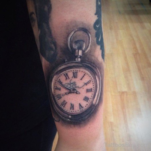 Pocket Watch Tattoo On Shoulder-TB12117