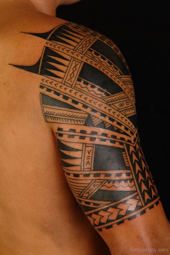 Polynesian Tribal Tattoo On Half Sleeve | Tattoo Designs, Tattoo Pictures