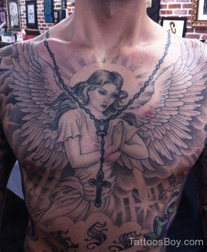 Angel Tattoo On Chest