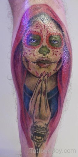 Praying Zombie Girl Tattoo-TB1041