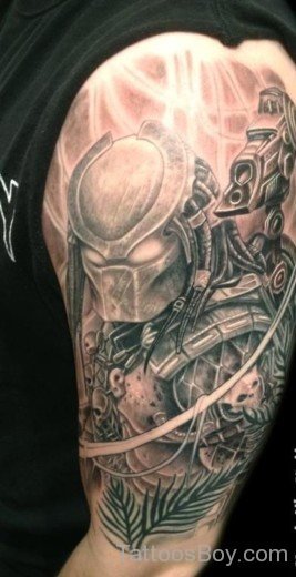 Predator Tattoo On Shoulder-TB135