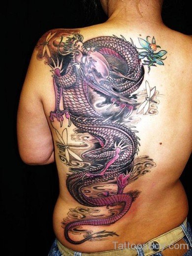 Purple Dragon Tattoo Design On Back-Tb1227