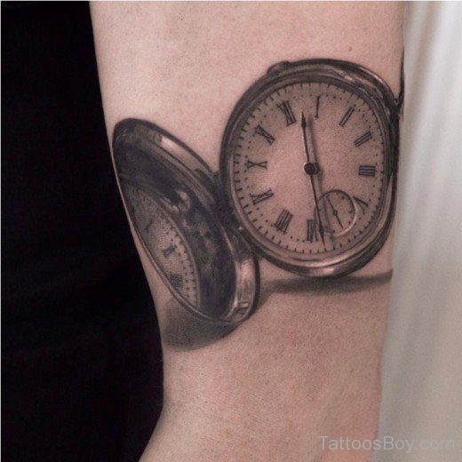 Realistic Clock Tattoo