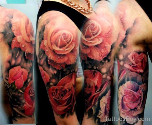 Red Rose  Flower Tattoo-TB1097