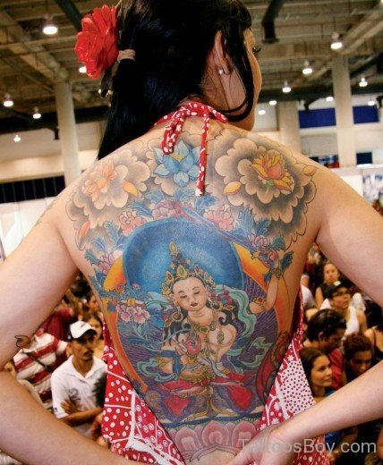 Religious Tattoo On Full Back-TB12272
