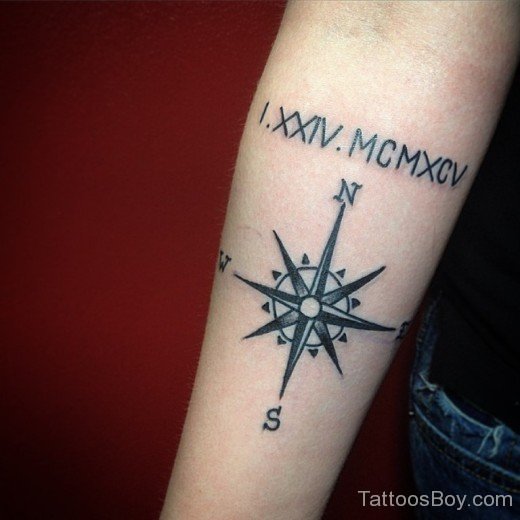 Roman Compass Tattoo-Tb12136