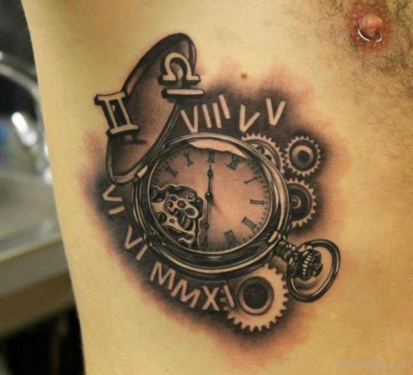 Nandi Tattoo and Art studio - Clock with crown and DOB in roman numeric's  tattoo at Nandi tattoos painting and piercing studio, Hyderabad , India...  . For more info visit us at