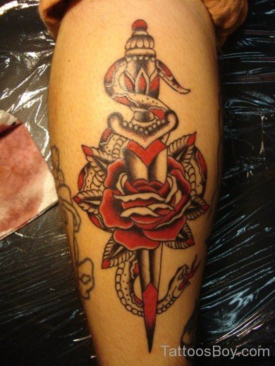 Rose ANd Dagger Tattoo-TB12073