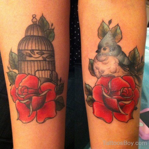 Rose And Cage Tattoo-TB12089
