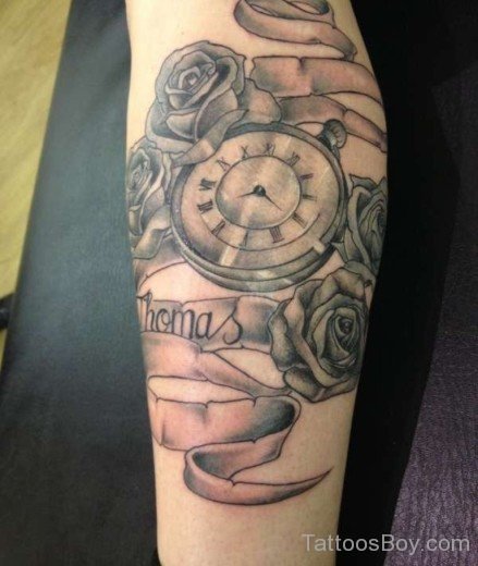 Rose And Clock Tattoo