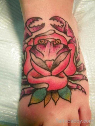 Rose And Crab Tattoo-TB12121