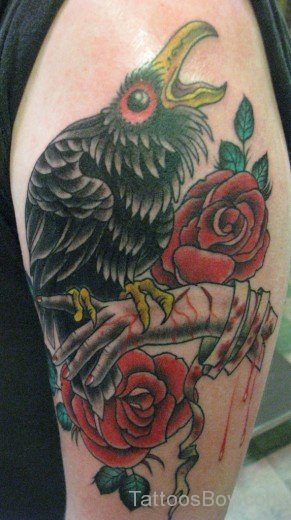 Rose And Crow Tattoo 143-TB1120